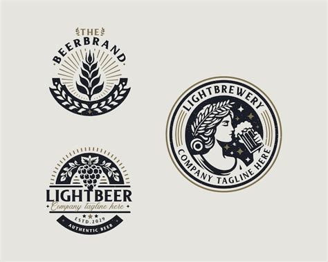 Set bundle vintage brewery beer bar logo for business company | Premium ...