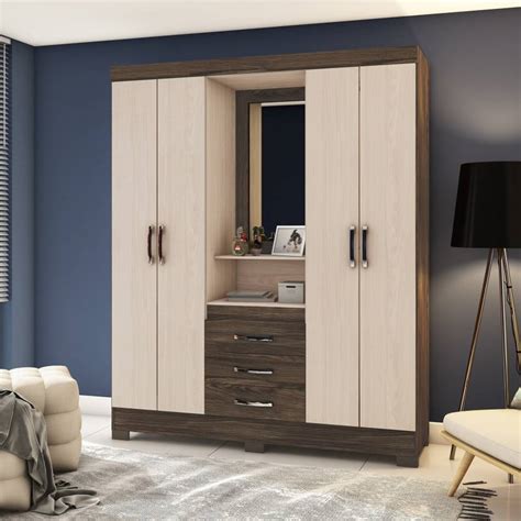 Furn Central Engineered Wood 4 Door Wardrobe Price in India - Buy Furn ...
