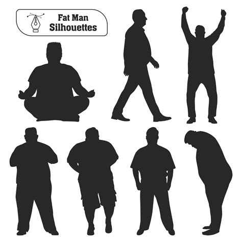 Fat man Silhouettes vector collection 20470041 Vector Art at Vecteezy