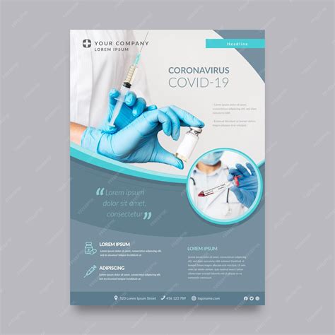 Modèle de flyer de produits médicaux de coronavirus avec photo ...
