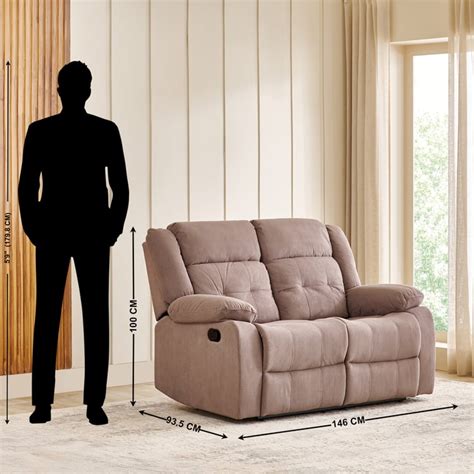 Buy Helios Zurich Fabric 2-Seater Recliner - Brown from Home Centre at ...