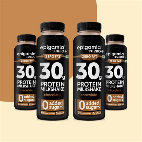 turbo 30g protein milkshake, chocolate - pack of 4 - Epigamia