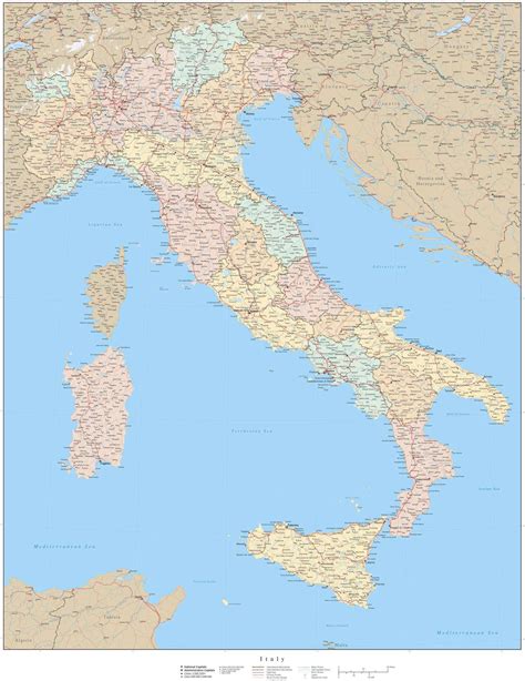 Detailed Map Italy 的图像结果