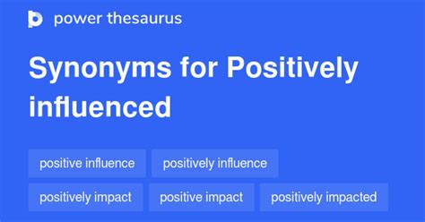 POSITIVELY INFLUENCED Synonyms: 120 Similar Phrases