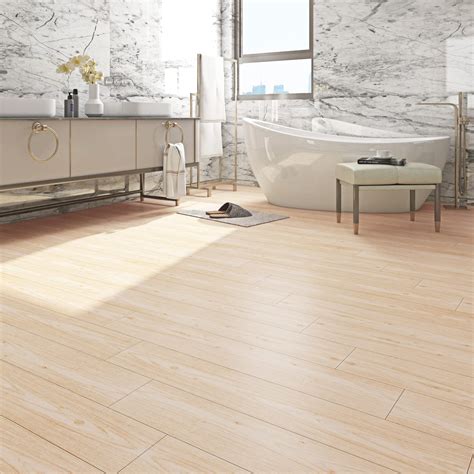 FunStick 6"x36" 30 Sheets Peel and Stick Floor Tile Light Wood Look ...