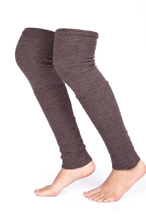 HIVER Adult Woollen Leg Warmers Women Winter Warm Fur Long Leg Warmers ...