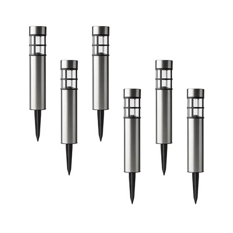 Buy Mainstays Solar Powered Stainless Steel Bollard Landscape Path ...