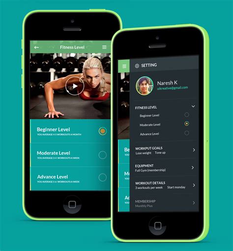 Fitness and Gym Mobile App UI UX and Website Design by UIKreative