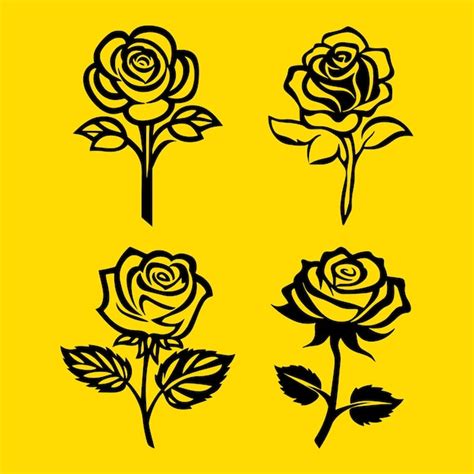 Elegant black rose designs | Premium Vector