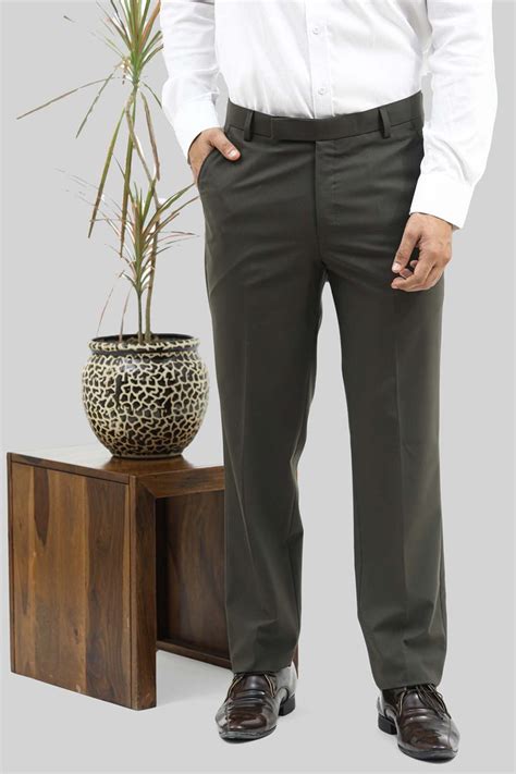 BlueBird Men's Army Green Formal Trouser