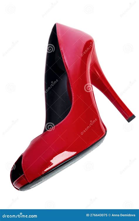 Elegant Red Patent Leather Women S Shoes with High Heels. Style ...