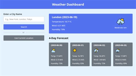 JavaScript Weather App Project 的图像结果