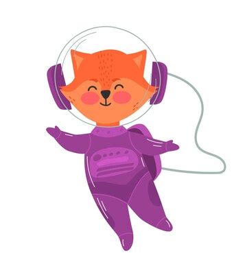 흰색 배경에 고립 된 귀여운 동물 우주 비행사 만화 스타일 벡터 일러스트 레이 션의 집합 만화 우주 비행사 여우 팬더 원숭이 ...