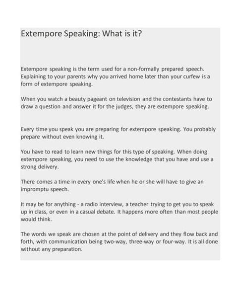 Image result for Extempore Example