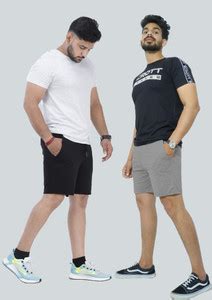 Scrott Merchandise Solid Men Black, Grey Basic Shorts - Buy Scrott ...