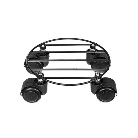 N.A Supplier NAYRA Metal Black Strong Round Plant Stand with Wheels for ...