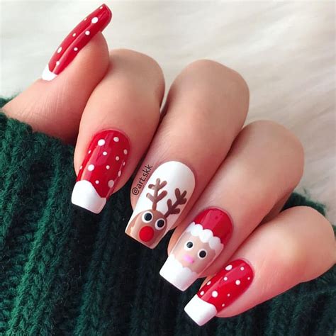 46 Creative Holiday Nail Art Patterns | Xmas nail art, Cute christmas ...