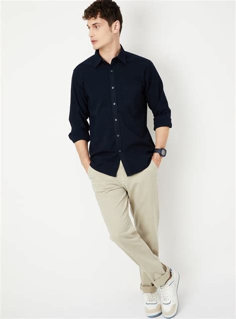 Buy Men Solid Slim Fit Shirt Online at just Rs. 1199.0 - 1000014477968 ...