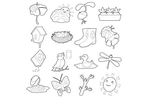 Image result for Spring Cartoon Outline