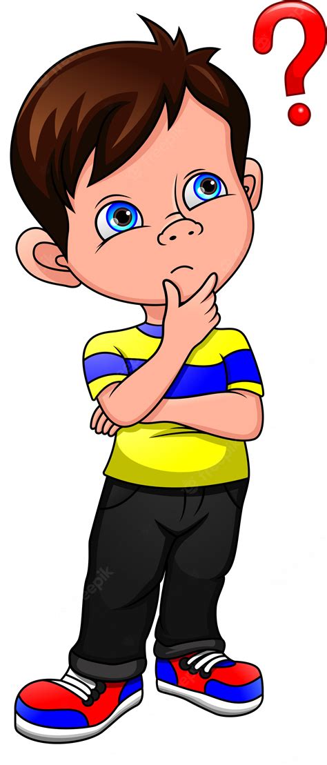 Little Boy Thinking Clipart
