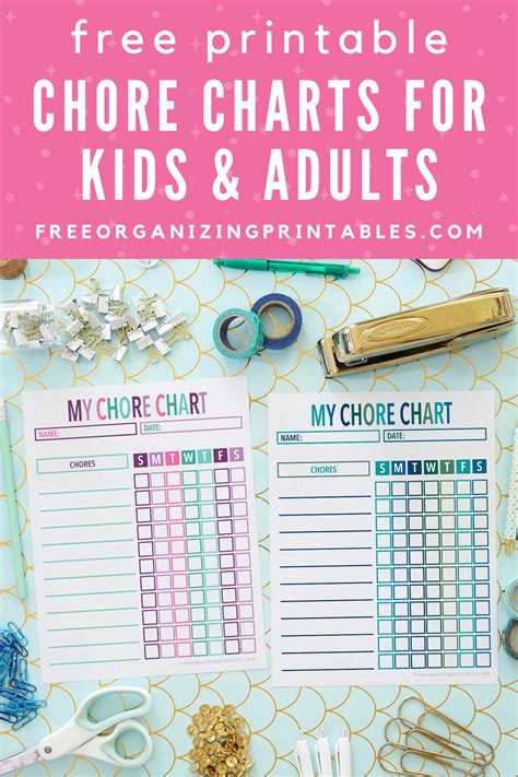 Printable Chore Planner Chart 10 Free Printable Chore Charts For Kids
