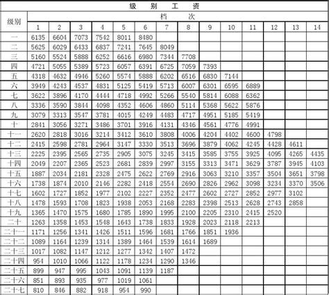 公务员工资表：公务员工资套改等级标准对照表_北京华图