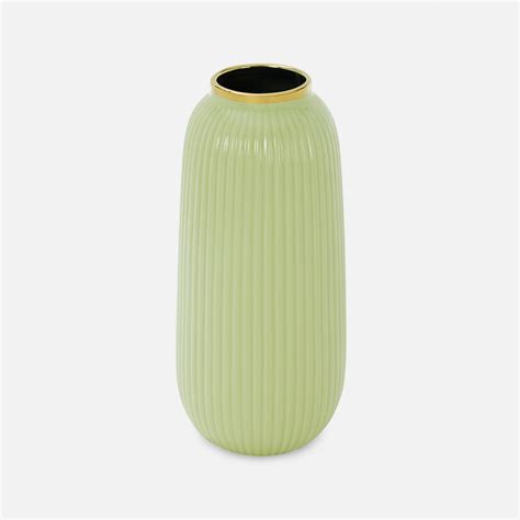 Shop Light Green Ribbed Ceramic Vase - Small - at Best Price Online in ...