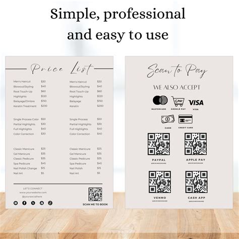 Buy Editable Price List Template Canva, Beauty Salon, Nail Makeup Hair ...
