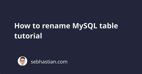 Image result for Rename Using MySQL