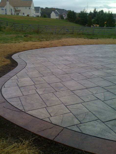 L Shaped Patio Designs Stamped Concrete