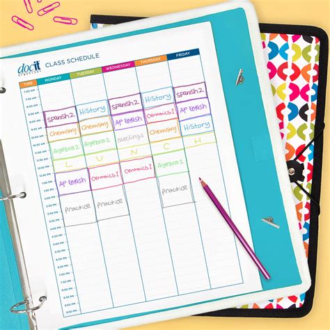 Class Schedule Printable 的图像结果