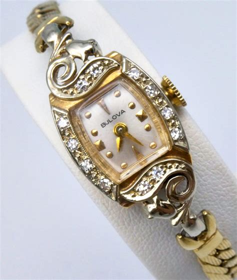 1950’s Bulova Ladies Vintage Watch with Diamond Accents | Diamond Watch ...