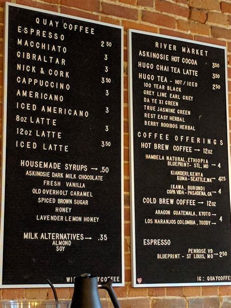 Menu at Thou Mayest - River Quay cafe, Kansas City, 412 Delaware St B