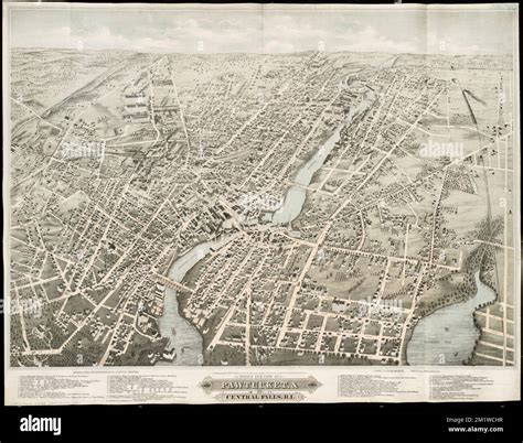 Bird's eye view of Pawtucket & Central Falls, R.I. 1877 , Pawtucket R.I ...