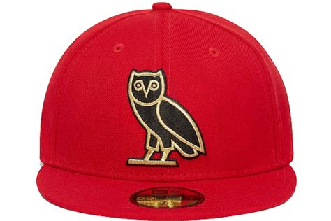 Ovo X New Era OG Owl 59fifty Fitted Hat Red Price in India | Culture Circle