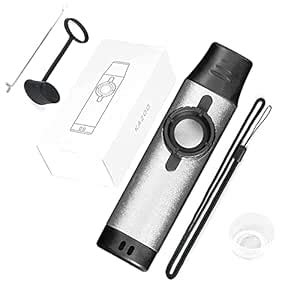 Kazoos with Adjustable Tone,Metal Kazoo with 5 Extra Membranes Easy to ...