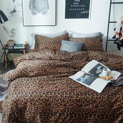 Amazon.com: mixinni Leopard Print Comforter Set Full-3 Pieces Animal ...