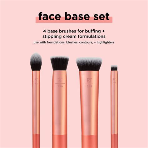 Real Techniques Face Base Makeup Brush Kit, For Concealer, Foundation ...