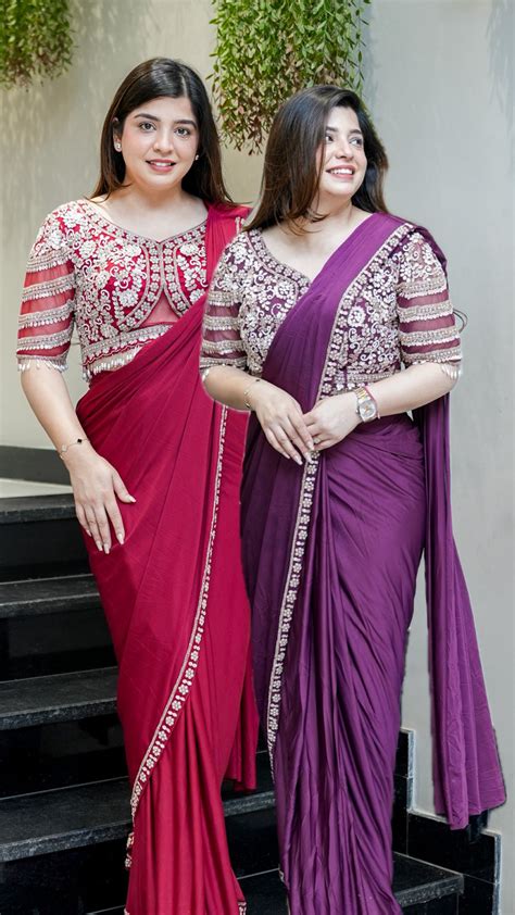 Ruwa Hand Embroidered Drape Saree – LaGlits