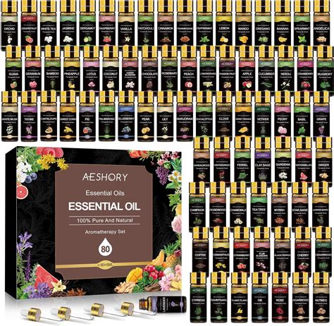 Amazon.com: Essential Oil Set 80 Pcs-100% Natural Essential Oils Kit-Perfect for Diffuser ...