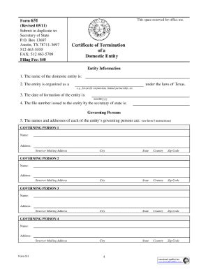 Form 651 - Fill and Sign Printable Template Online