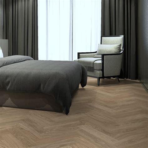 Herringbone Parquet Oak Sheet Vinyl Flooring