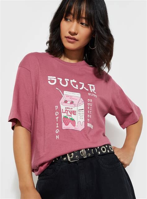 Buy URB_N Women Relaxed Fit Graphic Printed T-shirt Online at just Rs ...