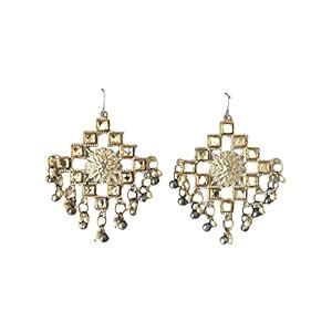 Buy Dahlia Jewels Gold and Silver Dual Tone Kundan mirror work ...