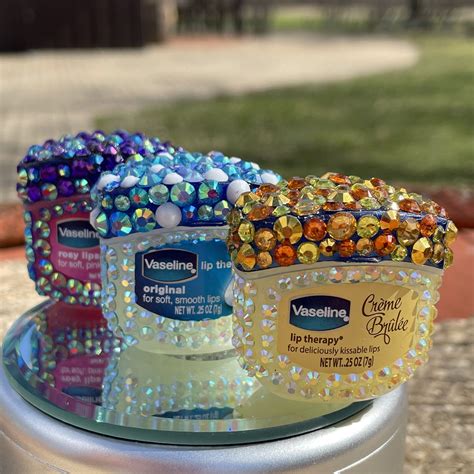 Rhinestoned Mini Vaseline Lip balm .25z | Vaseline lip, Lip balm, Vaseline