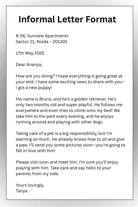 Informal Letter Format 的图像结果
