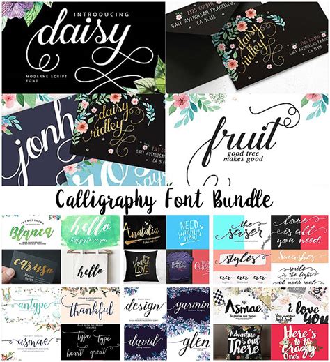 Calligraphy fonts bundle | Free download
