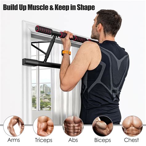 Buy Gymax Foldable Pull Up Bar Doorway Chin Up Bar No Screw W/Foam Grip ...