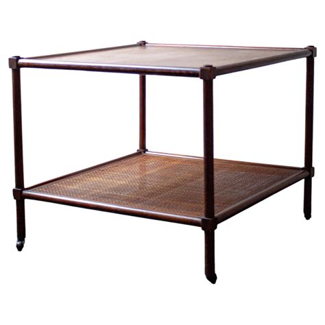 Pennsylvania House Cherry Wood Drop Leaf Rolling Tea Cart Server with ...