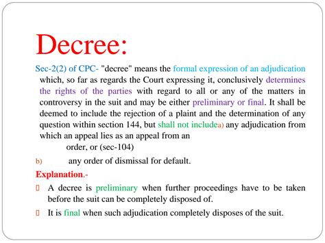 SOLUTION: What is decree, Defination of decree - Studypool